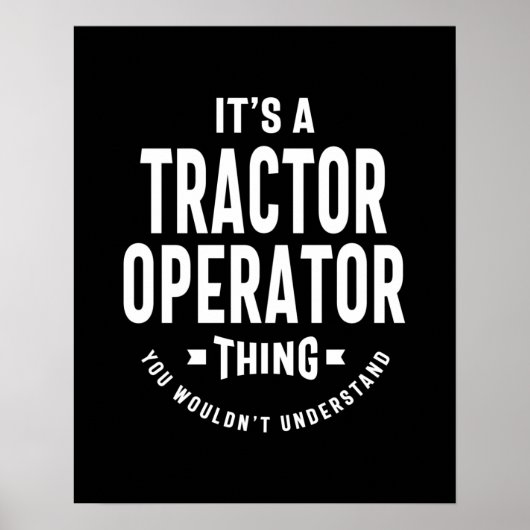Taaktitel Tractor Operator Poster (Voorkant)