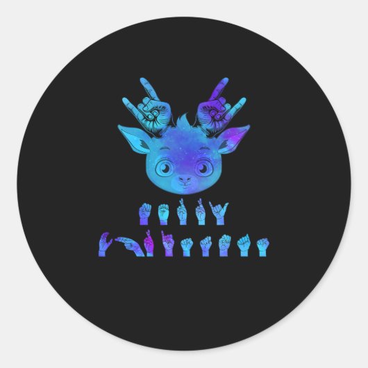 Taal Doof Kerstrendier Doof Asl Awarenes Ronde Sticker (Voorkant)