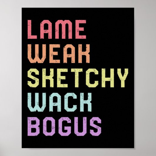 Taal Lame Weak ASL Slang T-shirt Deaf Awareness MO Poster (Voorkant)