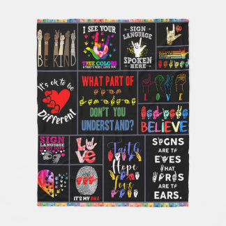 Taal liefde bg ASL Mam Love Fleece Deken