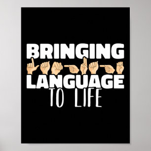 Taal tot leven Amerikaanse gebarentaal ASL Poster