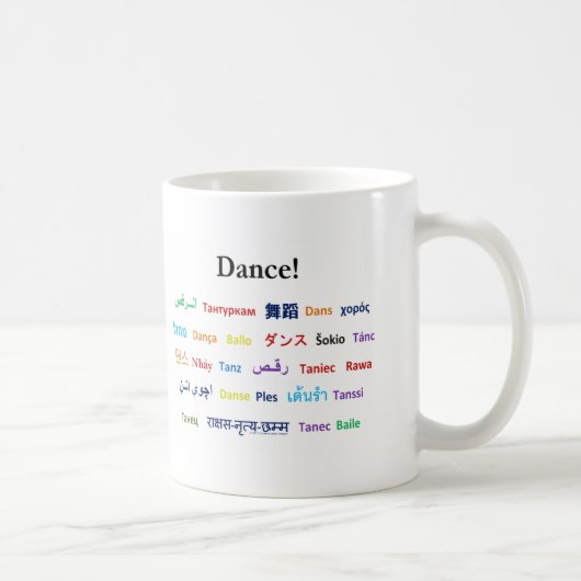 Taal van Dance! Woorden voor Dance Worldwide Koffiemok (Rechts)