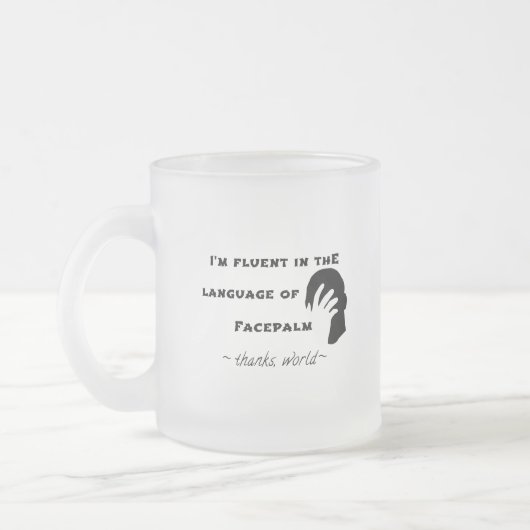 Taal van Facepalm Matglas Koffiemok (Links)