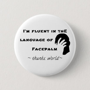 Taal van Facepalm Ronde Button 5,7 Cm