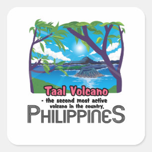Taal Volcano Vierkante Sticker