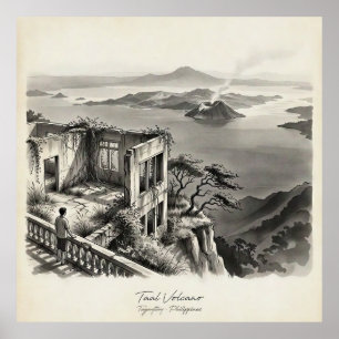 Taal vulkaan Tagaytay Filipijnen landschap Poster