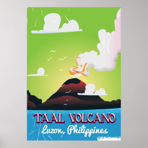 Taal vulkaan vulkaan Philipp vintage reisposter Poster