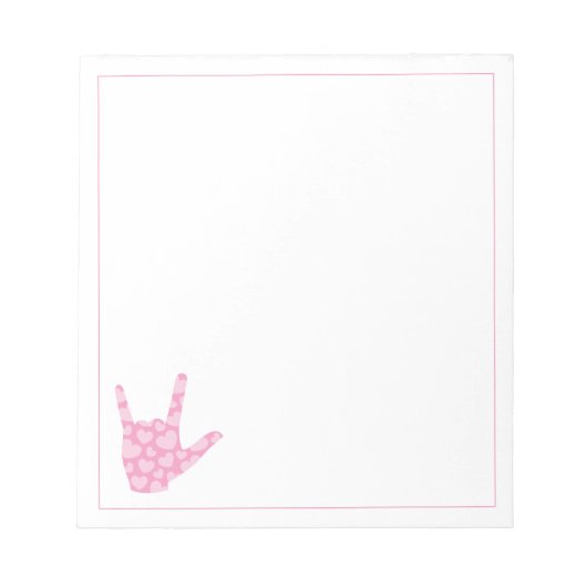 Taal waarvan ik hou dat je roze hartenblocnote ond notitieblok (Voorkant)