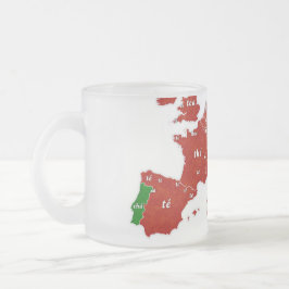 Taalkaart van het Tea Europe Bevestigde glazen Mok