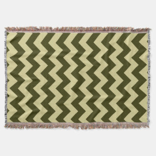 Taan en groen Chevron zigzagpatroon Deken