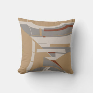 Taan grijs taupe mediterraan geometrisch abstract kussen