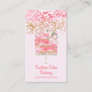 Taart Bakkerij Gebak Glitter Roze Elegant Visitekaartje