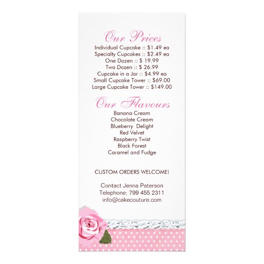  taart bakkerij rack Kaarten (Achterkant)