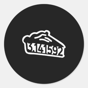Taart dag 3.14 grappige wiskunde grap nerd mannen  ronde sticker