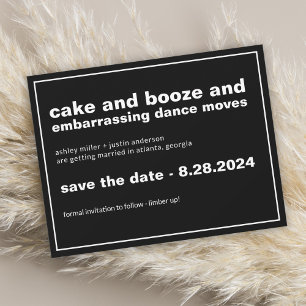 Taart en drank grap opslag datum met foto save the date