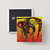 Taart en tridenten vierkante button 5,1 cm (Voorkant /achterkant)