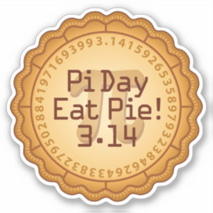 Taart eten op Pi-dag Sticker