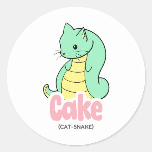 Taart (Kat + Slang) Schattigee Sticker