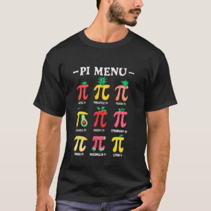 Taart Menu Grappige Pi Dag Pi 3.14 Wiskunde Docent T-shirt