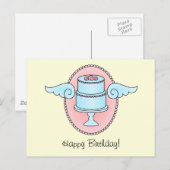 Taart met vleugels briefkaart (Voorkant / Achterkant)