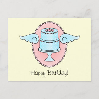 Taart met vleugels briefkaart