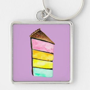Taart plak regenboog cake kunst sleutelhanger