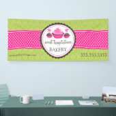 Taart Poppen en Cupcake Groen Roze Spandoek (Beurs)