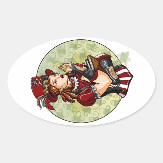 Taarten die van taarten houden ovale sticker (Voorkant)