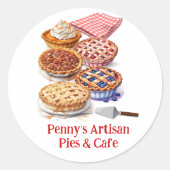 Taartenzaak of Winkel Promotie Ronde Sticker (Voorkant)