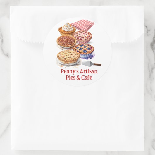 Taartenzaak of Winkel Promotie Ronde Sticker (Tas)