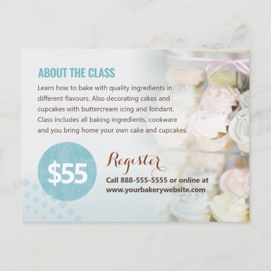 taartversieringsklasse | bakken | Briefkaart Sjabl (Achterkant)