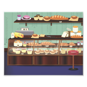 Taartwinkel toonbank foto afdruk