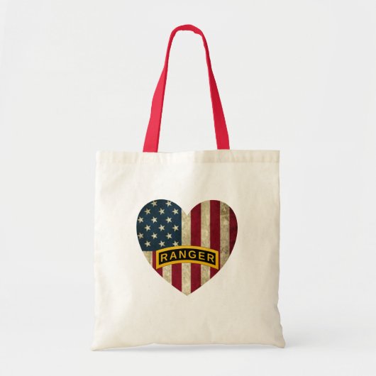Tab Amerikaanse Heart Flag Tote Bag (Voorkant)