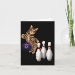 Tab Funny Cat Bowling Kaart