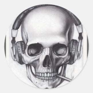 Tabac à crâne avec casque Sticker