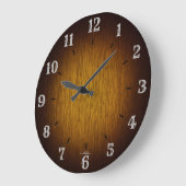 Tabac Sunburst Grainy Wood Look Horloge (Angle)