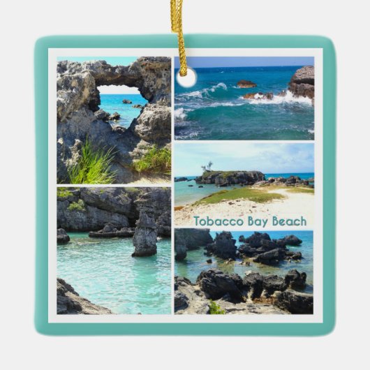 Tabacco Bay Beach, Bermuda Keramisch Ornament (Voorkant)