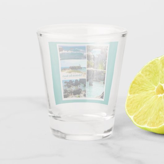 Tabacco Bay Beach, Bermuda Shot Glas (Achterkant)