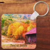 Tabak Barn in het najaar  gepersonaliseerd Sleutelhanger (Achterkant)