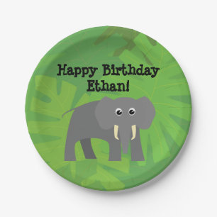 Tabak Safari - Dag van de olifant Papieren Bordje