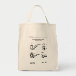 tabakspijp blauwdruk tote bag