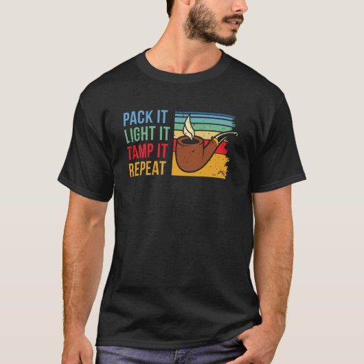 Tabakspijp roken hobby retro briar pijp roker t-shirt (Voorkant)