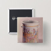 Tabakspot met een tabakstaart vierkante button 5,1 cm (Voorkant /achterkant)