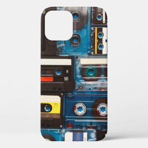 Tabbanden voor geluidscassettes met retro iPhone 12 hoesje