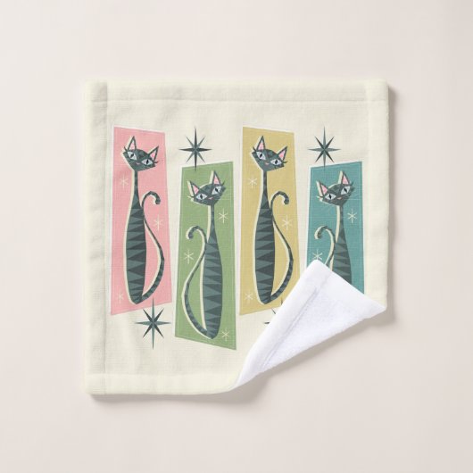 Tabbies Rétro Patchwork ©studioxine (Gant de toilette)