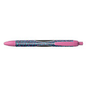 Tabblad Chic Blue/Roze luipaard Afdrukken Faux Dia Blauwe Inkt Pen (Achterkant)