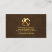 Tabblad Elegant Brown Grunge Gold Tools Visitekaartje (Achterkant)