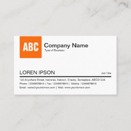 Tabblad Kleur - Oranje Visitekaartje