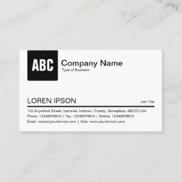 Tabblad Kleur - zwart Visitekaartje