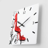 Tabblad Optisch rood op hoog niveau Kunstontwerp Vierkante Klok (Hoek)